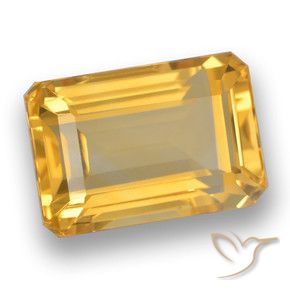 5.51 ct Golden Citrine Stone, Natural Citrine in Octagon Step Cut Shape for Sale