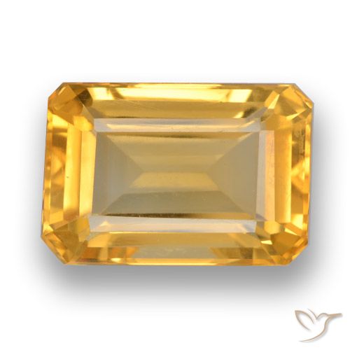 4.54ct Natural Deep Golden Orange Citrine, Octagon / Emerald Cut, VVS-VS, Photo A