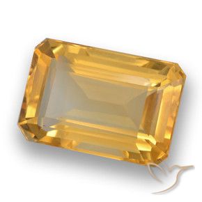 4.54 ct Golden Citrine Stone, Natural Citrine in Octagon Step Cut Shape for Sale