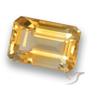 4.63 ct Golden Citrine Stone, Natural Citrine in Octagon Step Cut Shape for Sale