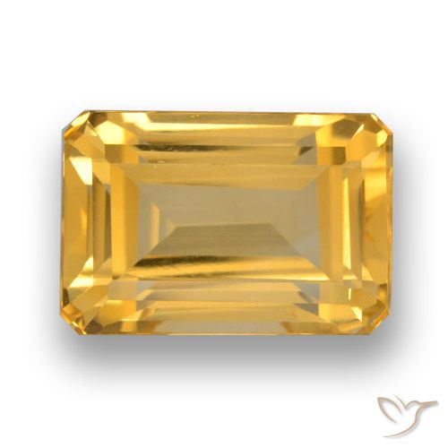 5.68ct Natural Golden Orange Citrine, Emerald Cut, VVS-VS