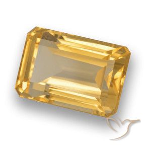 5.68 ct Golden Citrine Stone, Natural Citrine in Octagon Step Cut Shape for Sale