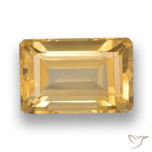 4.53ct Natural Light Orange-Gold Citrine, Emerald Cut, VVS-VS