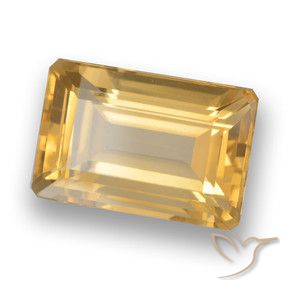 4.53 ct Golden Citrine Stone, Natural Citrine in Octagon Step Cut Shape for Sale