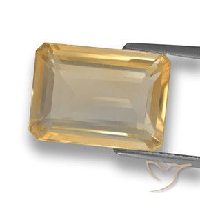 6.89 ct Golden Citrine Stone, Natural Citrine in Octagon Step Cut Shape for Sale