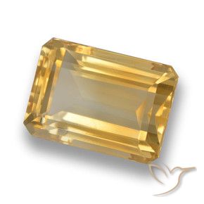 8.66 ct Golden Citrine Stone, Natural Citrine in Octagon Step Cut Shape for Sale
