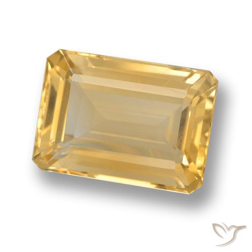 7.50 ct Golden Citrine Gemstone, Citrine Gem in Octagon Step Cut Shape for Sale.