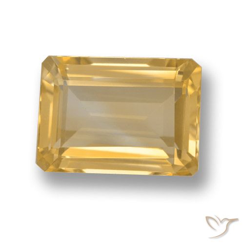 7.24ct Natural Gold Citrine, Emerald Cut, VVS