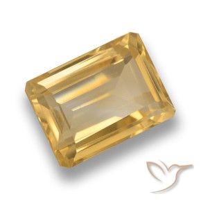 7.24 ct Golden Citrine Stone, Natural Citrine in Octagon Step Cut Shape for Sale