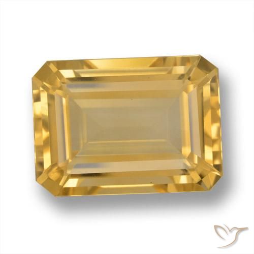 6.84ct Natural Golden Orange Citrine, Emerald Cut, VVS
