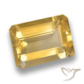 6.24 ct Golden Citrine Stone, Natural Citrine in Octagon Step Cut Shape for Sale