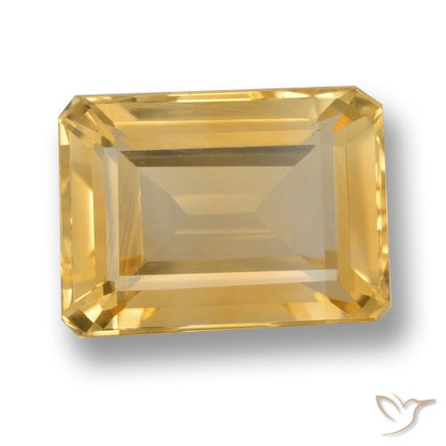 7.98ct Natural Orange-Gold Citrine, Emerald Cut, VVS