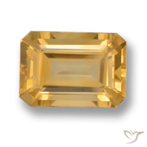 6.82ct Natural Orange-Gold Citrine, Emerald Cut, VVS