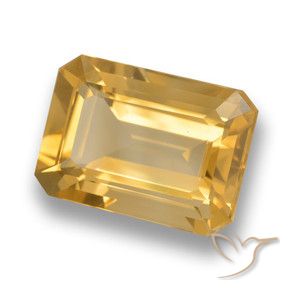 6.82 ct Golden Citrine Stone, Natural Citrine in Octagon Step Cut Shape for Sale