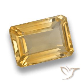 6.91 ct Golden Citrine Stone, Natural Citrine in Octagon Step Cut Shape for Sale
