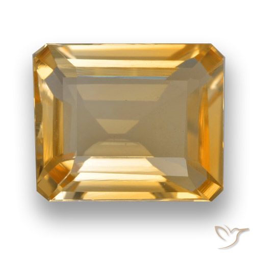 3.46ct Natural Orange-Gold Citrine, Emerald Cut, VVS
