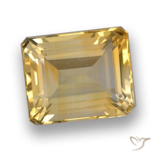 4.83ct Natural Light Golden Citrine, Emerald Cut, VVS-VS