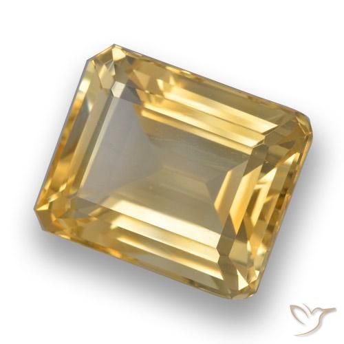4.83 ct Golden Citrine Stone, Natural Citrine in Octagon Step Cut Shape for Sale