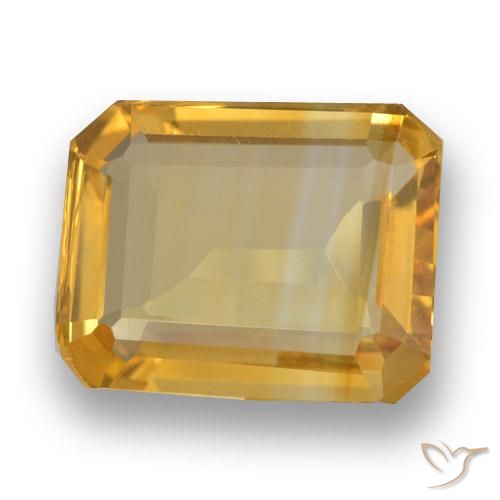 2.96 ct Golden Citrine Stone, Natural Citrine in Octagon Step Cut Shape for Sale