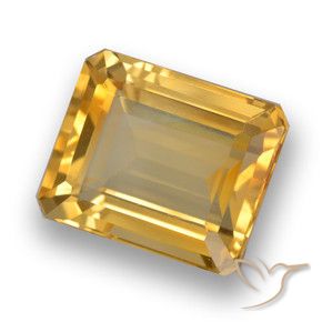 4.40 ct Golden Citrine Stone, Natural Citrine in Octagon Step Cut Shape for Sale