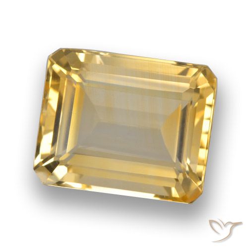 4.55 ct Golden Citrine Gemstone, Citrine Gem in Octagon Step Cut Shape for Sale.