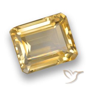 4.55 ct Golden Citrine Stone, Natural Citrine in Octagon Step Cut Shape for Sale