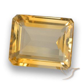 3.64 ct Golden Citrine Stone, Natural Citrine in Octagon Step Cut Shape for Sale