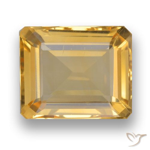 3.92ct Natural Deep Golden Orange Citrine, Emerald Cut, VVS-VS
