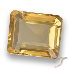 3.92 ct Golden Citrine Stone, Natural Citrine in Octagon Step Cut Shape for Sale