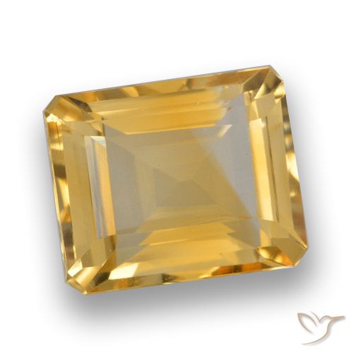 4.12ct Natural Deep Golden Orange Citrine, Emerald Cut, VVS-VS
