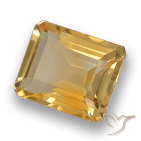 4.12 ct Golden Citrine Stone, Natural Citrine in Octagon Step Cut Shape for Sale