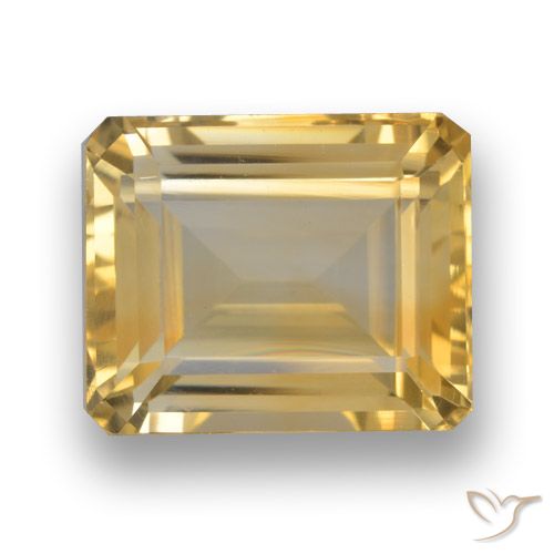 Medium Gold Citrine Gem - 5.1ct Octagon Step Cut (ID: 461288)