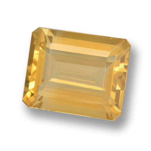 Orange-Gold Citrine Gem - 4.5ct Octagon Step Cut (ID: 461310)