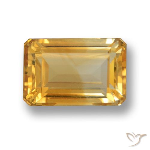 5.53ct Natural Orange-Gold Citrine, Emerald Cut, VVS