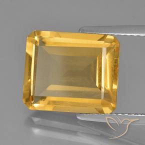 5.28 ct Golden Citrine Stone, Natural Citrine in Octagon Step Cut Shape for Sale