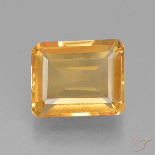 4.53ct Natural Orange-Gold Citrine, Emerald Cut, VS
