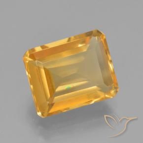 4.53 ct Golden Citrine Stone, Natural Citrine in Octagon Step Cut Shape for Sale