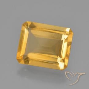 3.92 ct Golden Citrine Stone, Natural Citrine in Octagon Step Cut Shape for Sale