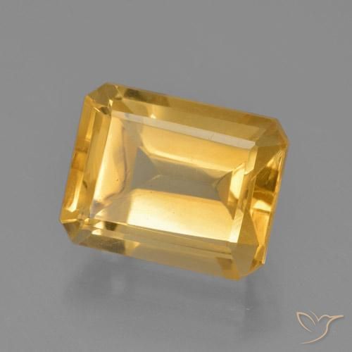 4.58 ct Golden Citrine Stone, Natural Citrine in Octagon Step Cut Shape for Sale