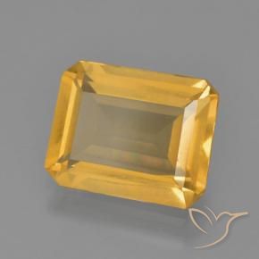 3.51 ct Golden Citrine Stone, Natural Citrine in Octagon Step Cut Shape for Sale
