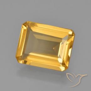 3.59 ct Golden Citrine Stone, Natural Citrine in Octagon Step Cut Shape for Sale
