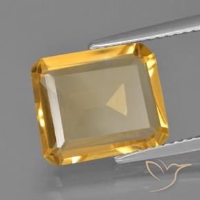 4.57 ct Golden Citrine Stone, Natural Citrine in Octagon Step Cut Shape for Sale