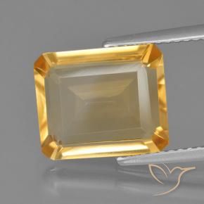 4.56 ct Golden Citrine Stone, Natural Citrine in Octagon Step Cut Shape for Sale