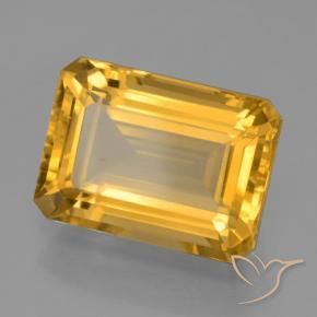 7.44 ct Golden Citrine Stone, Natural Citrine in Octagon Step Cut Shape for Sale
