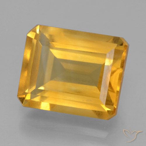 4.54ct Natural Dark Golden Citrine, Emerald Cut, VS