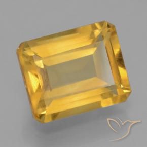 4.54 ct Golden Citrine Stone, Natural Citrine in Octagon Step Cut Shape for Sale