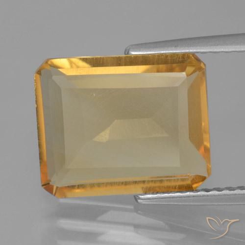 4.23 ct Yellow Citrine, 12 x 9.9 mm Octagon Cut From Brazil, Photo A
