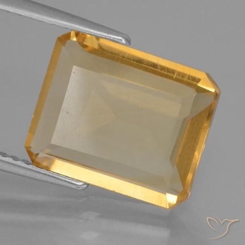 4.23 ct Golden Citrine Stone, Natural Citrine in Octagon Step Cut Shape for Sale