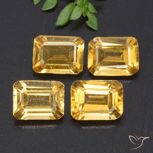 5.33ctw Natural Golden Citrine, Emerald Cut, VVS-VS