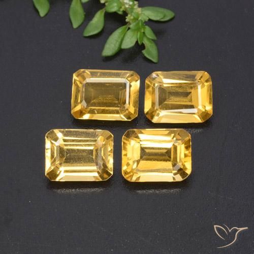 5.33 ctw Golden Citrine Stones, Natural Citrine in Octagon Step Cut Shape for Sale